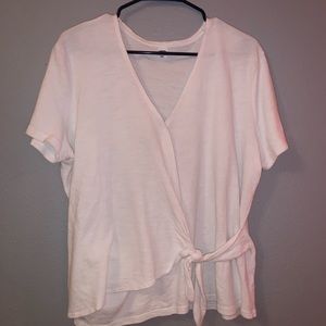 white crossover blouse